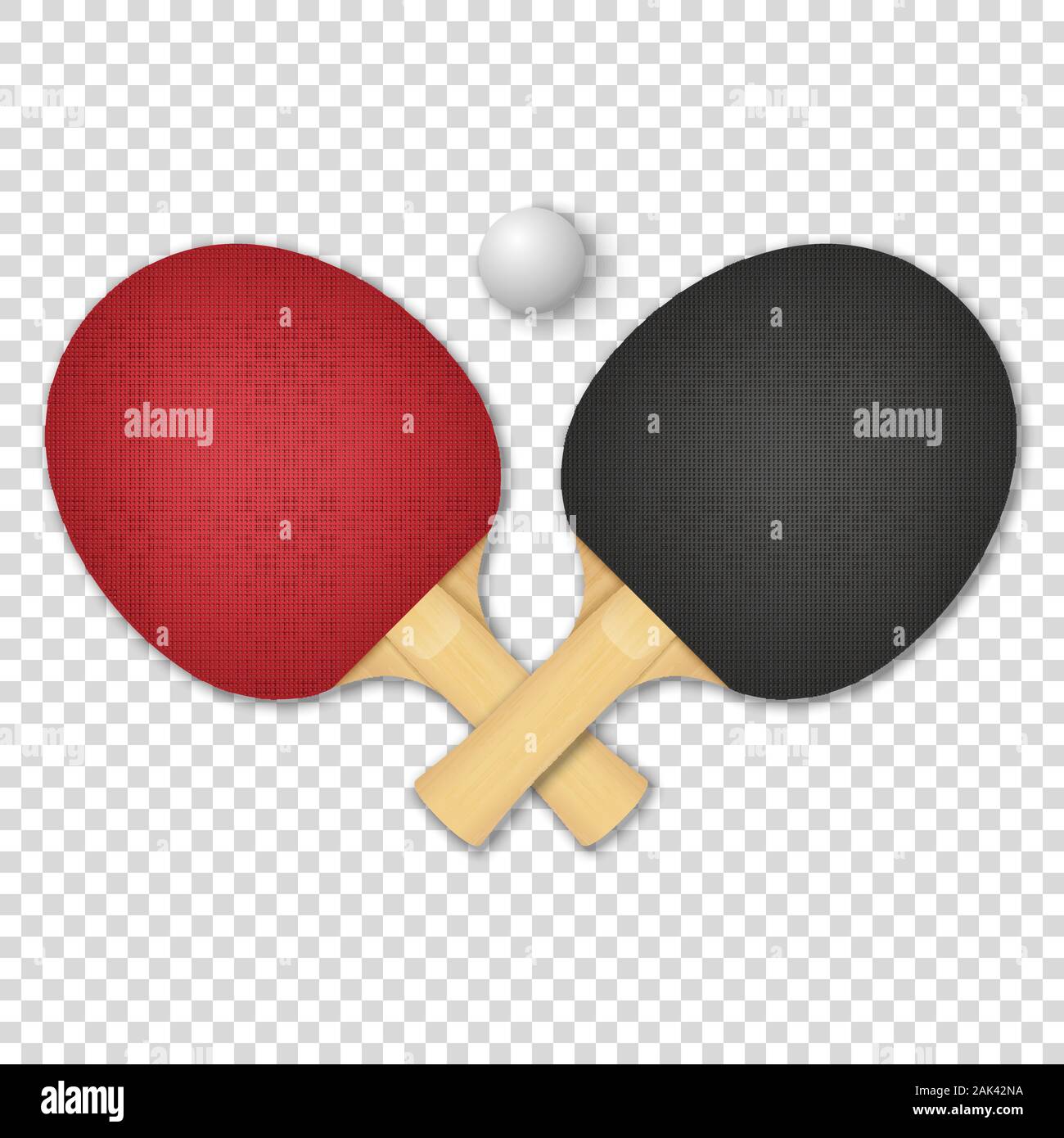 Vector 3D réaliste et Noir Rouge Raquette de ping-pong et l'icône de balle  libre isolé sur fond transparent. L'équipement de sport pour le Tennis de  Table. Design Image Vectorielle Stock - Alamy