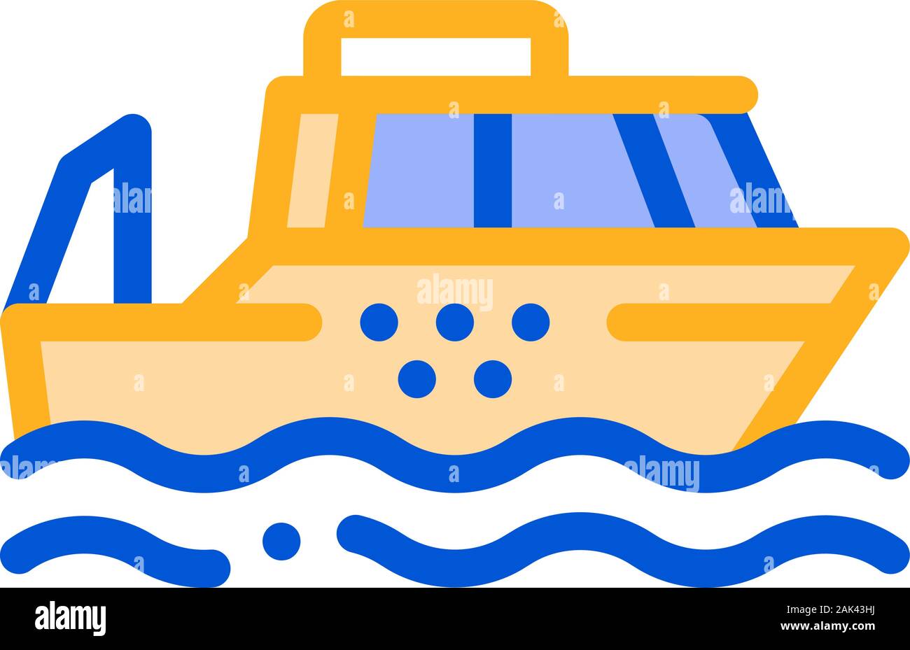 Transports en taxi de l'eau sur l'icône de la ligne mince vecteur Illustration de Vecteur