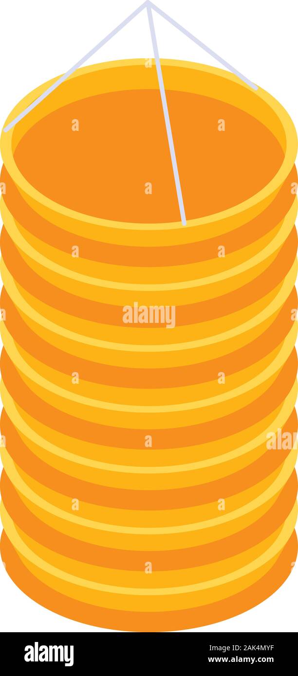 Lanternes chinoises, l'icône Orange style isométrique Illustration de Vecteur