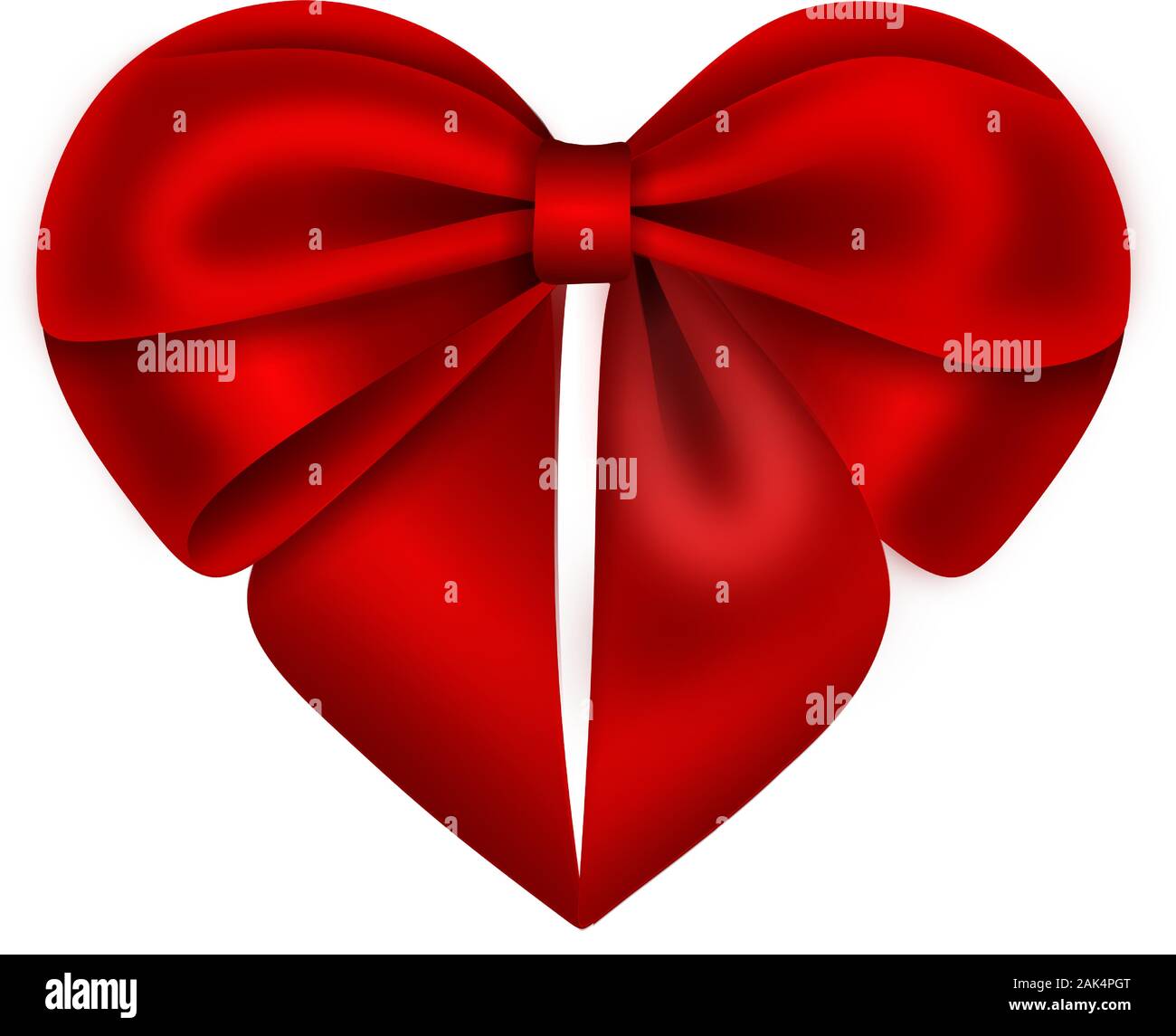 En forme de coeur rouge isolé bow pour la Saint-Valentin Illustration de Vecteur
