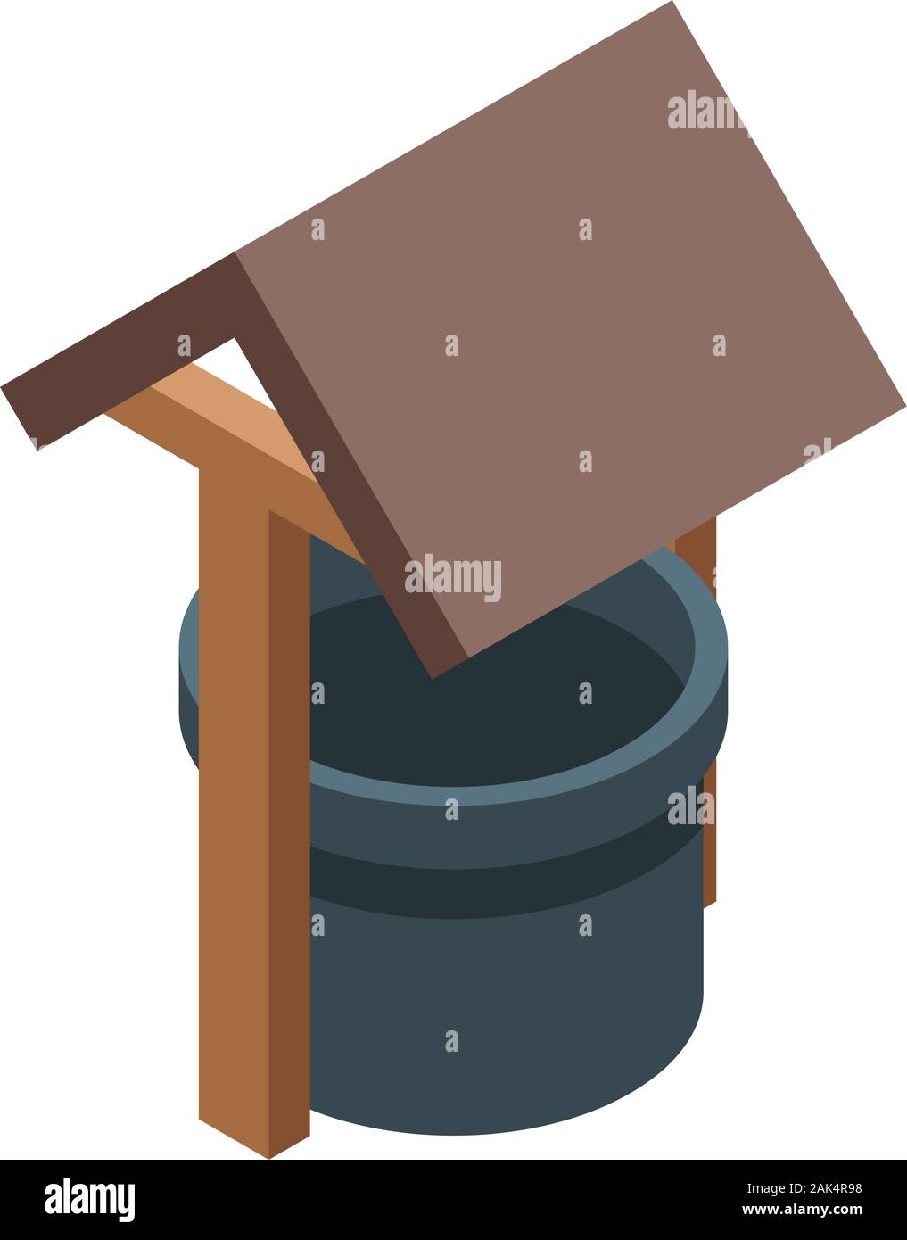 Bien avec une icône de la canopée, style isométrique Illustration de Vecteur