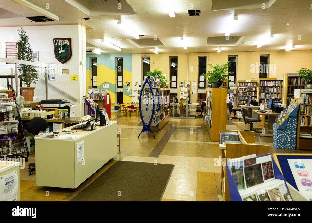 L'intérieur d'une bibliothèque publique au Royaume-Uni. Banque D'Images