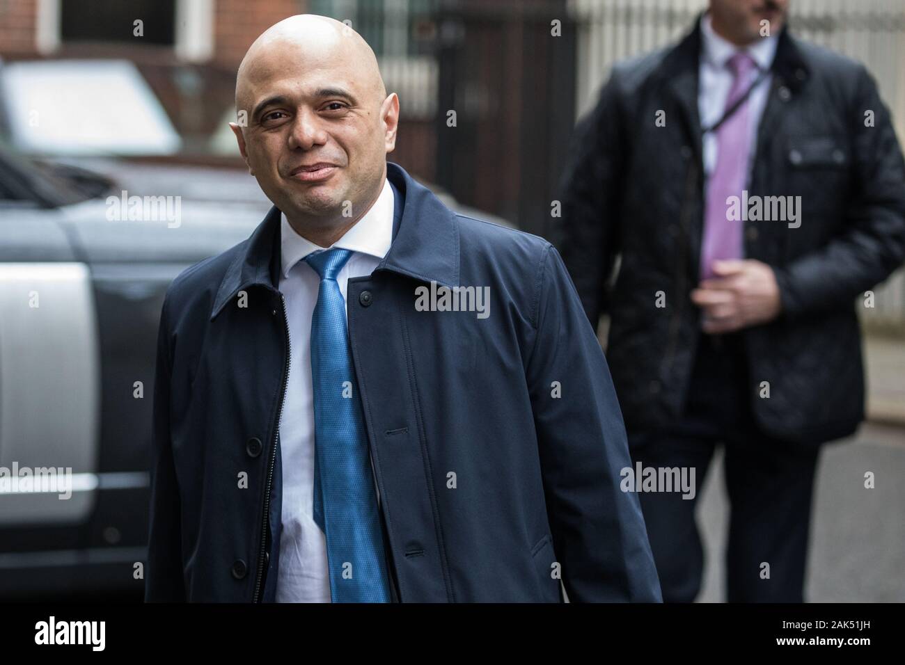 Londres, Royaume-Uni. 7 janvier, 2020. Sajid Javid, chancelier de l'Échiquier, feuilles 10, Downing Street, à la suite d'une réunion du Cabinet. Credit : Mark Kerrison/Alamy Live News Banque D'Images