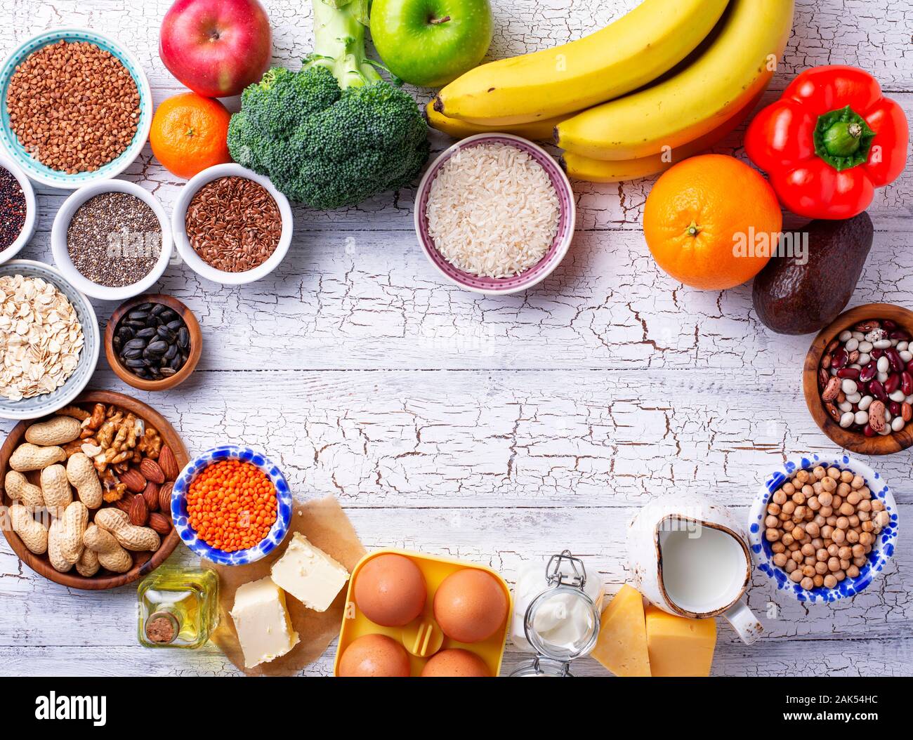 Ovo-lacto végétarien régime sain concept. Banque D'Images