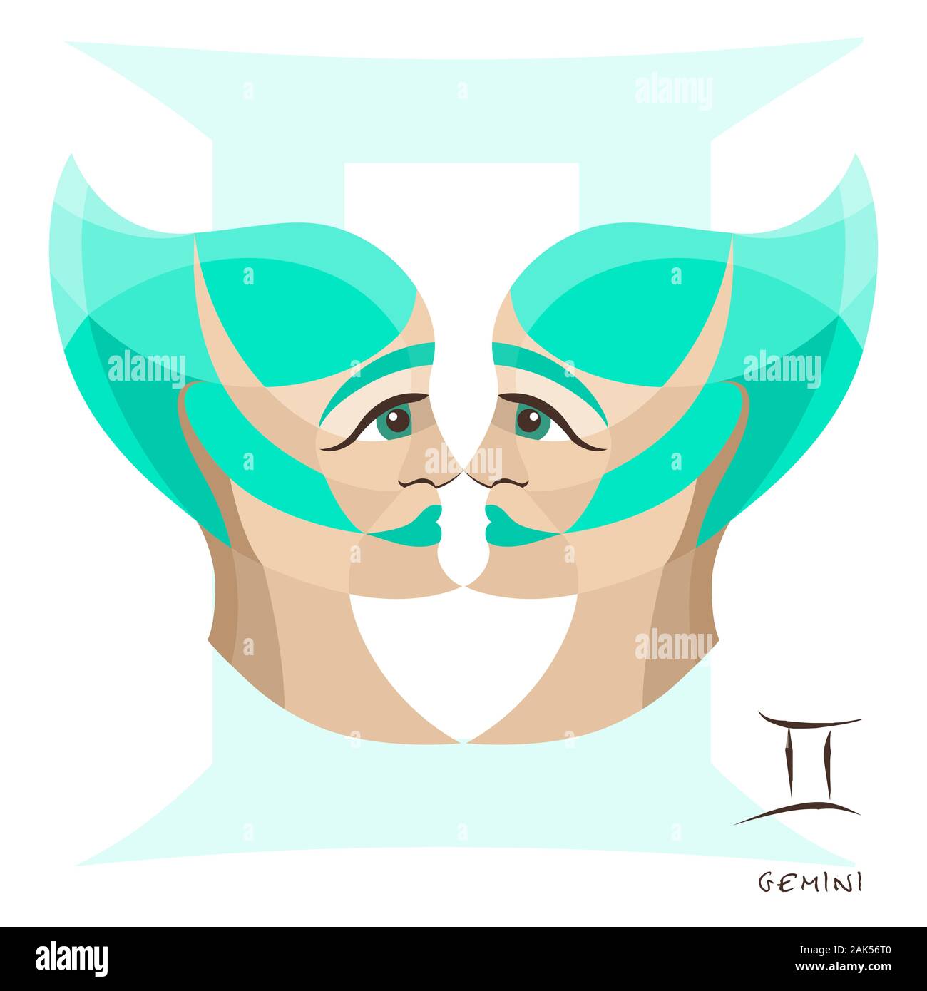 Vecteur d'horoscope gémeaux ouvrir douze zodiaque avec sbackground, graphique de polygon man thinking Illustration de Vecteur
