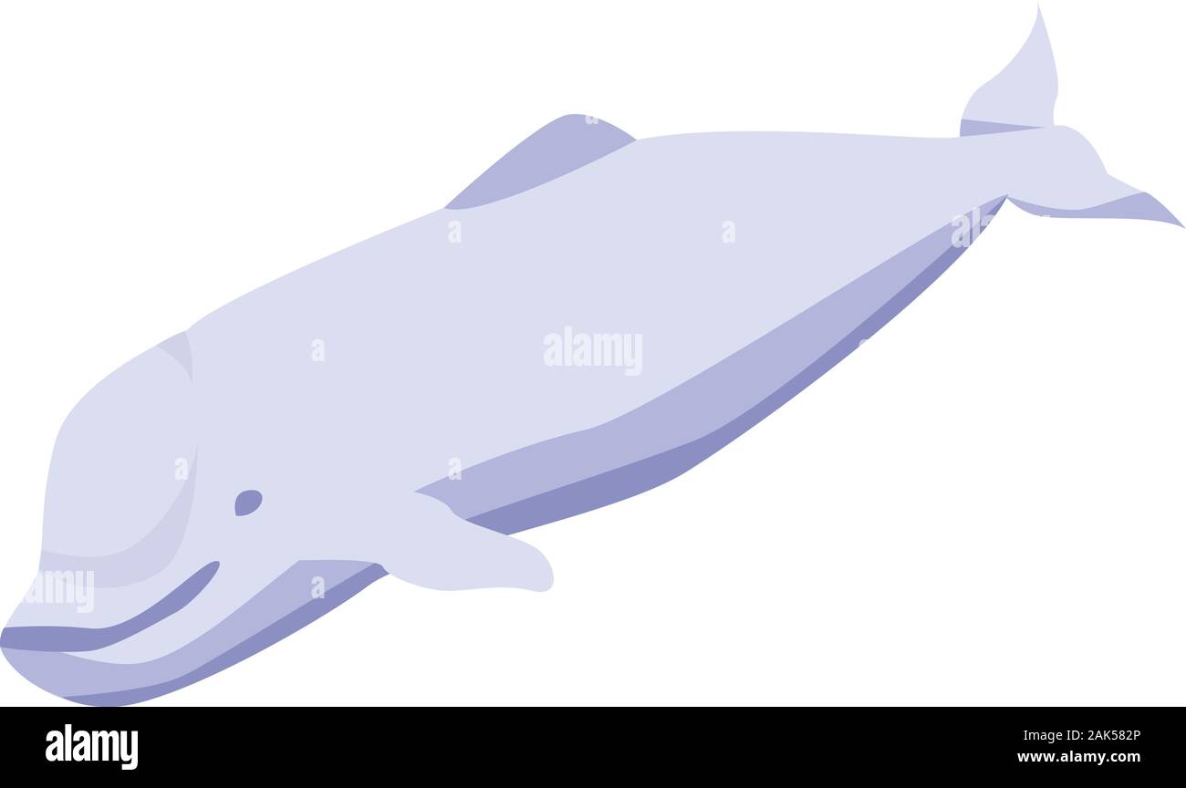 Baleine blanche, l'icône de style isométrique Illustration de Vecteur