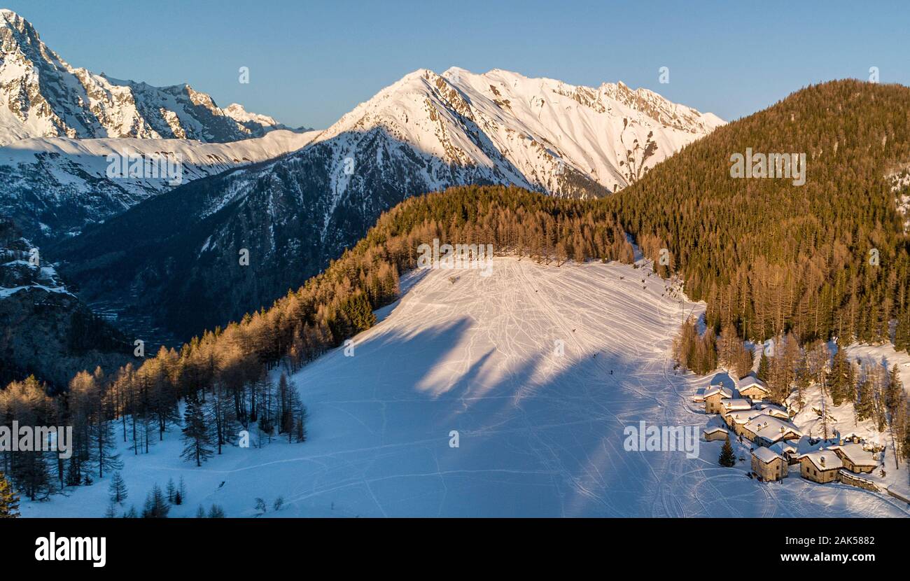 Mont blanc noir et blanc Banque D'Images