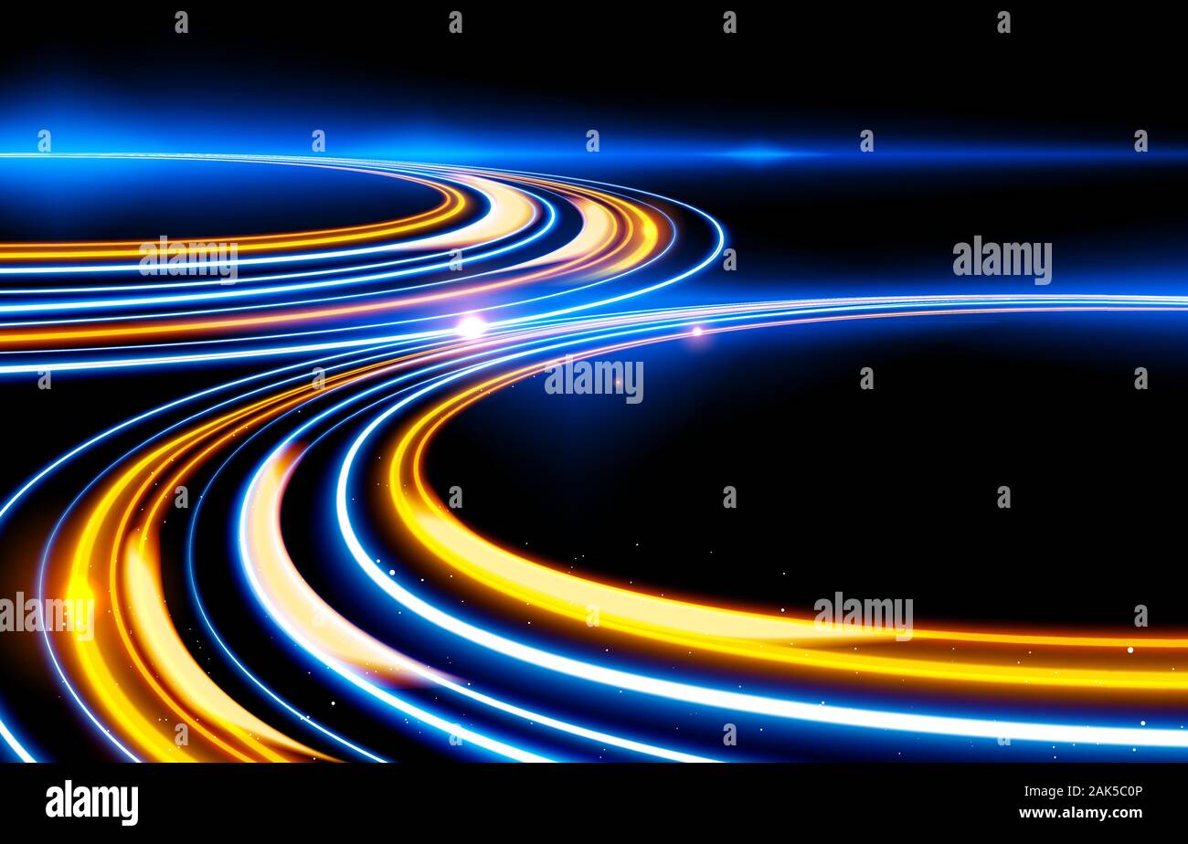 Un vecteur illustration de l'effet d'obturation lente, sentiers de lumière effet créé par maille et outil de superposition. Illustration de Vecteur