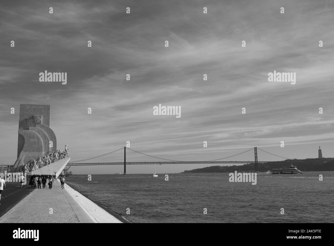 Belem, Portugal, navigation, Mémorial, Monument, navigateur, vue sur la rivière, Targus, Landmark, Henry the Navigator, Explorer, destination. Banque D'Images