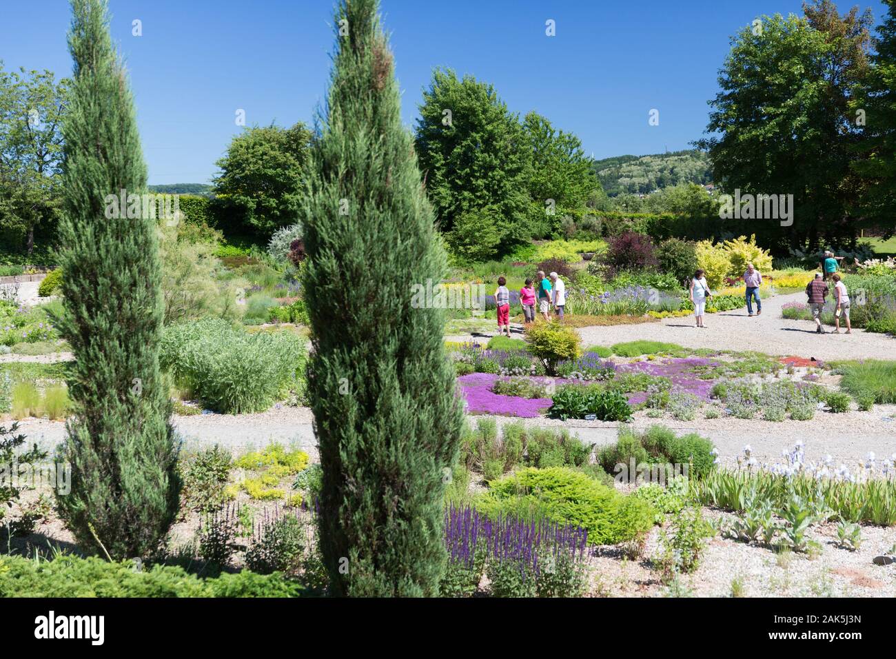 Besucher : Merzig im Garten der Sinne' 'La Sarre, dans le monde d'utilisation | Banque D'Images