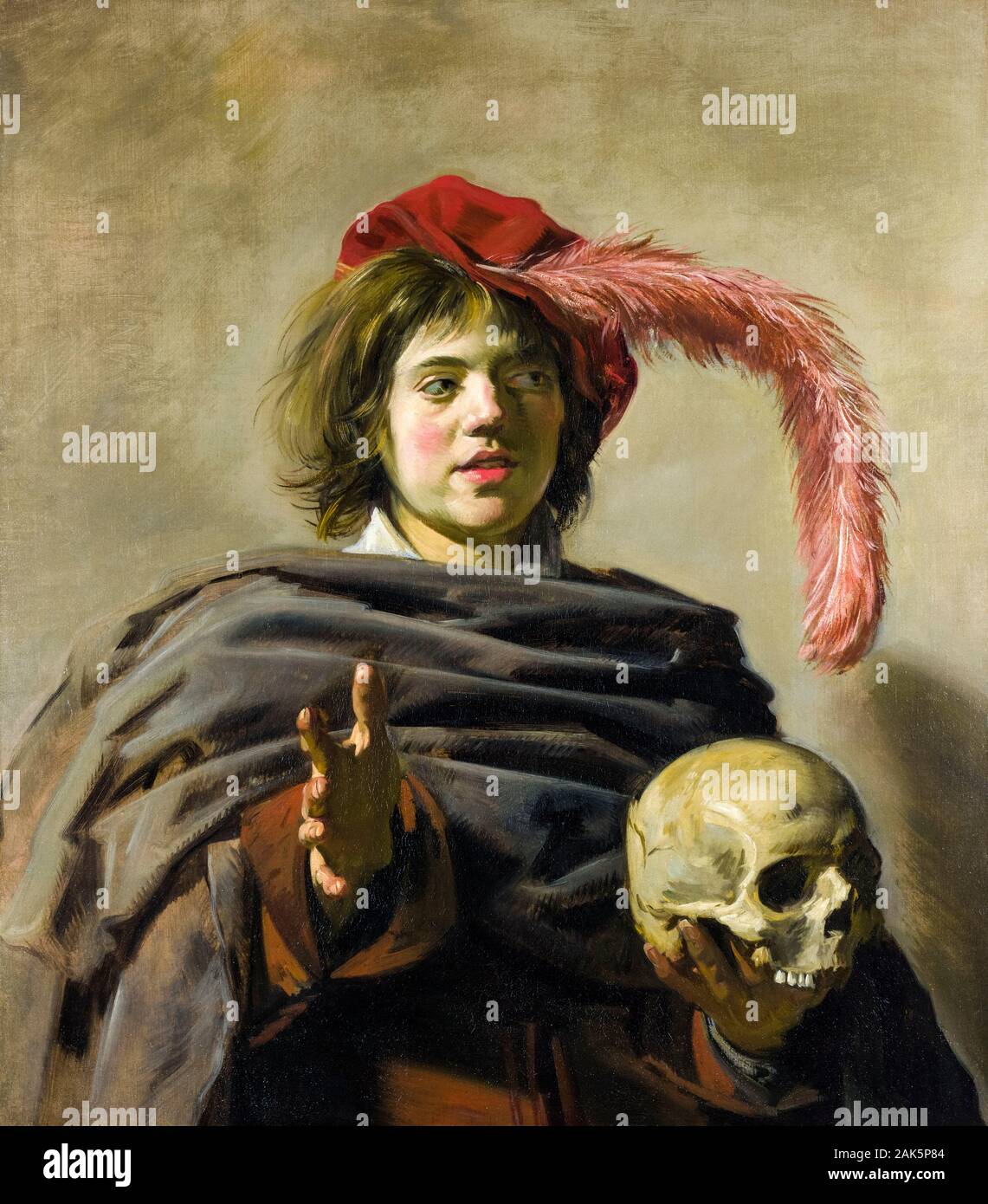 Frans Hals, Jeune homme tenant un crâne, (Vanitas), peinture, 1626 Banque D'Images