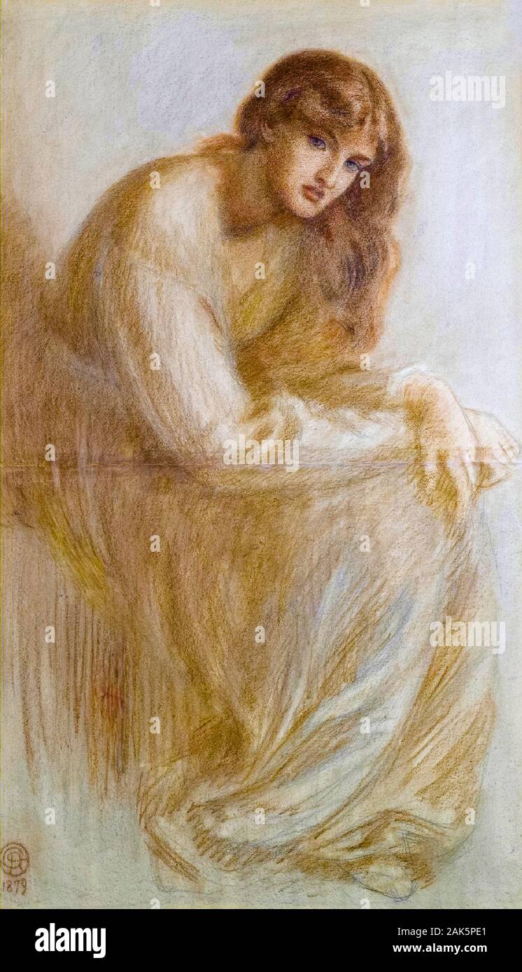 Dante Gabriel Rossetti, Alexa Wilding, portrait dessin , 1879 Banque D'Images