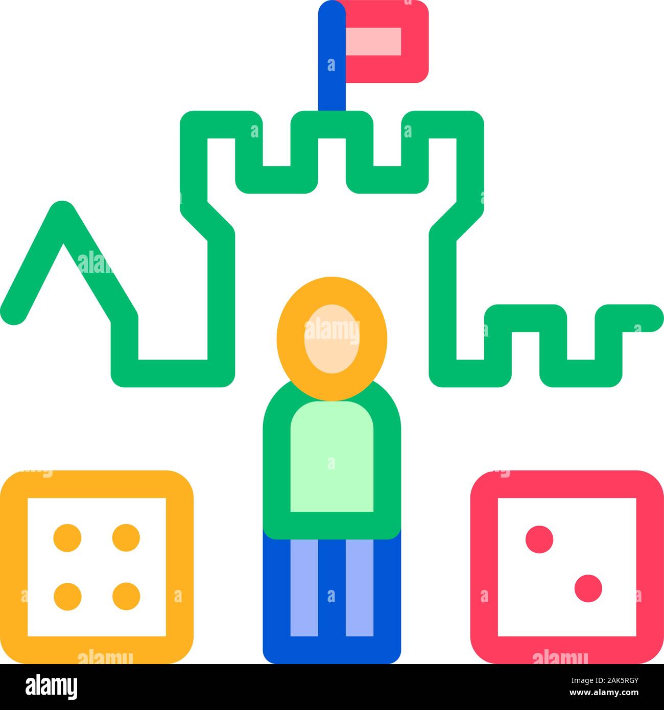 Château Les enfants interactif vecteur icône Signe personnage Illustration de Vecteur