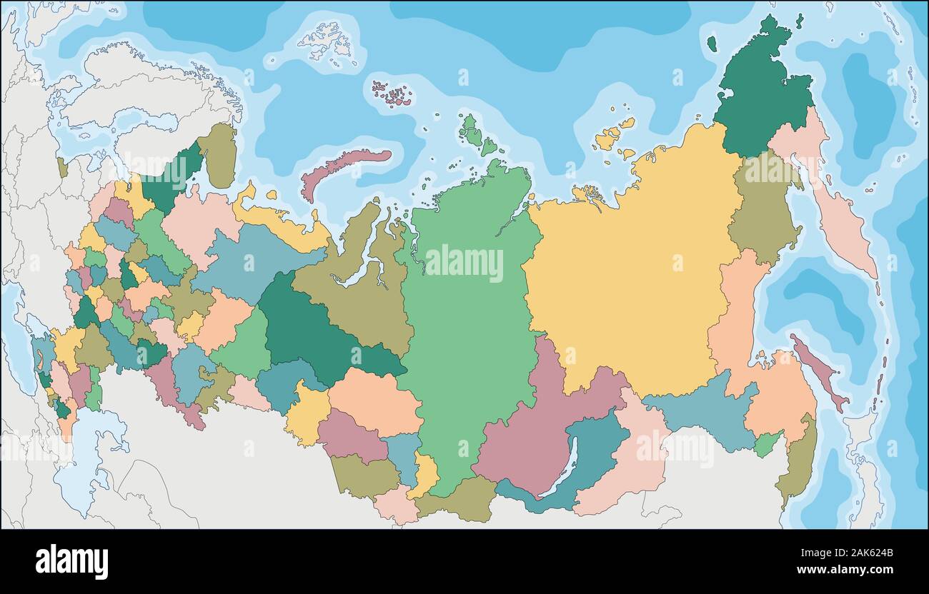 Site de la Fédération de Russie sujets fédéraux avec Illustration de Vecteur