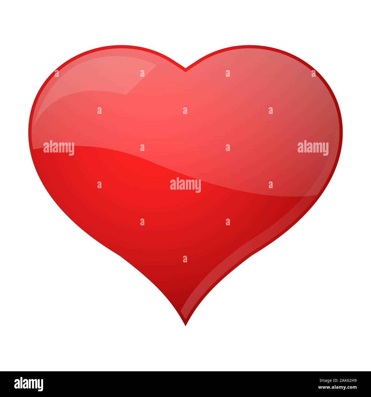 Coeur. 3d icône rouge brillant Illustration de Vecteur