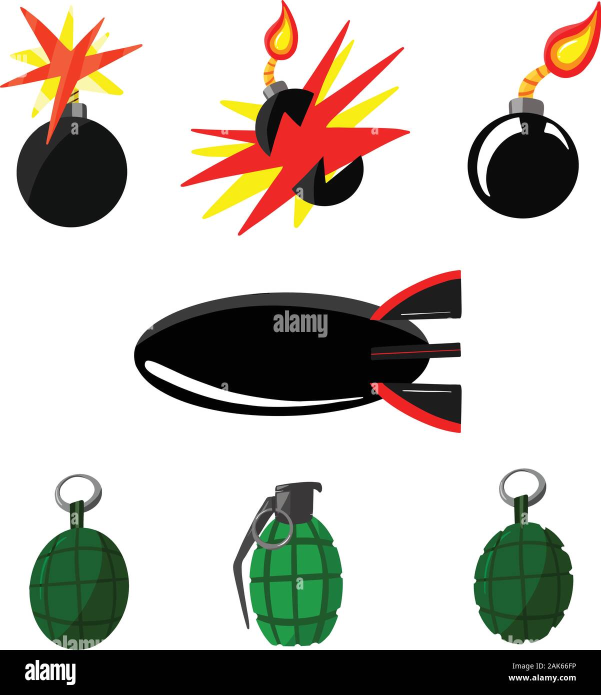 collection-de-bombes-et-missiles-de-guerre-dessin-anim-et-explosions