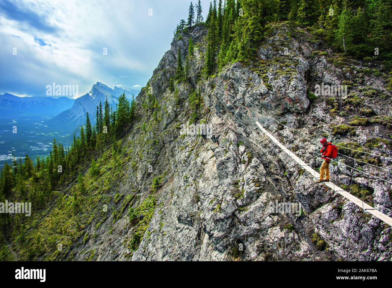 Usa/Alberta : 'Via Ferrata', Klettersteig Mount Norquay, Kanada Westen | conditions dans le monde entier Banque D'Images