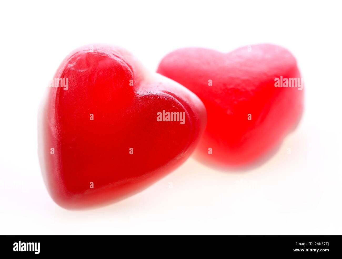 Bonbons Haribo Coeur sur fond blanc Banque D'Images