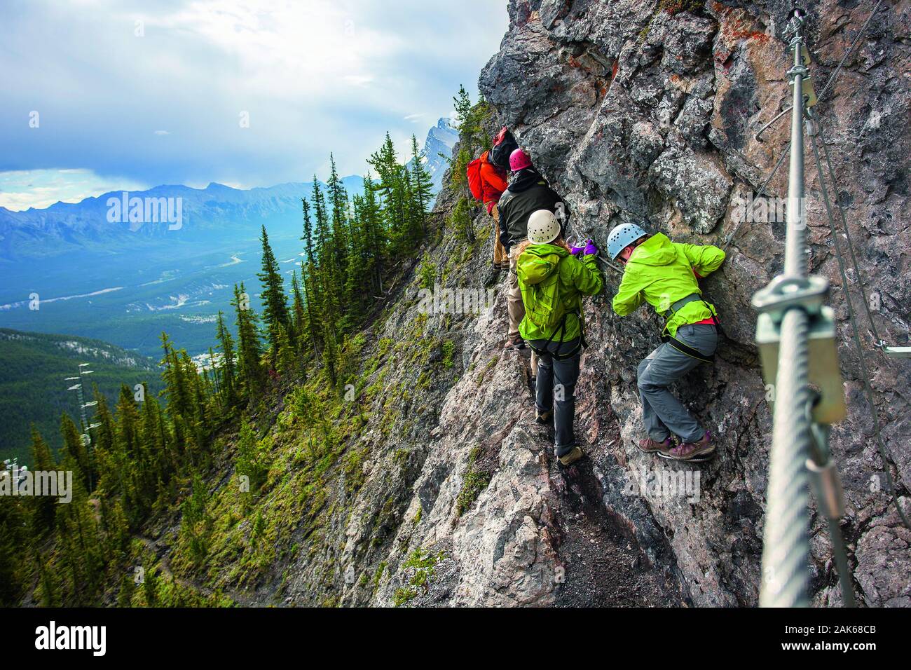 Usa/Alberta : 'Via Ferrata', Klettersteig Mount Norquay, Kanada Westen | conditions dans le monde entier Banque D'Images