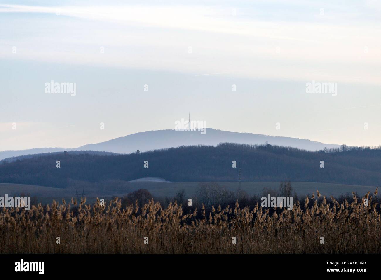 Vue de la Matra montagnes , Kekesteto en Hongrie de Nograd comté. Banque D'Images