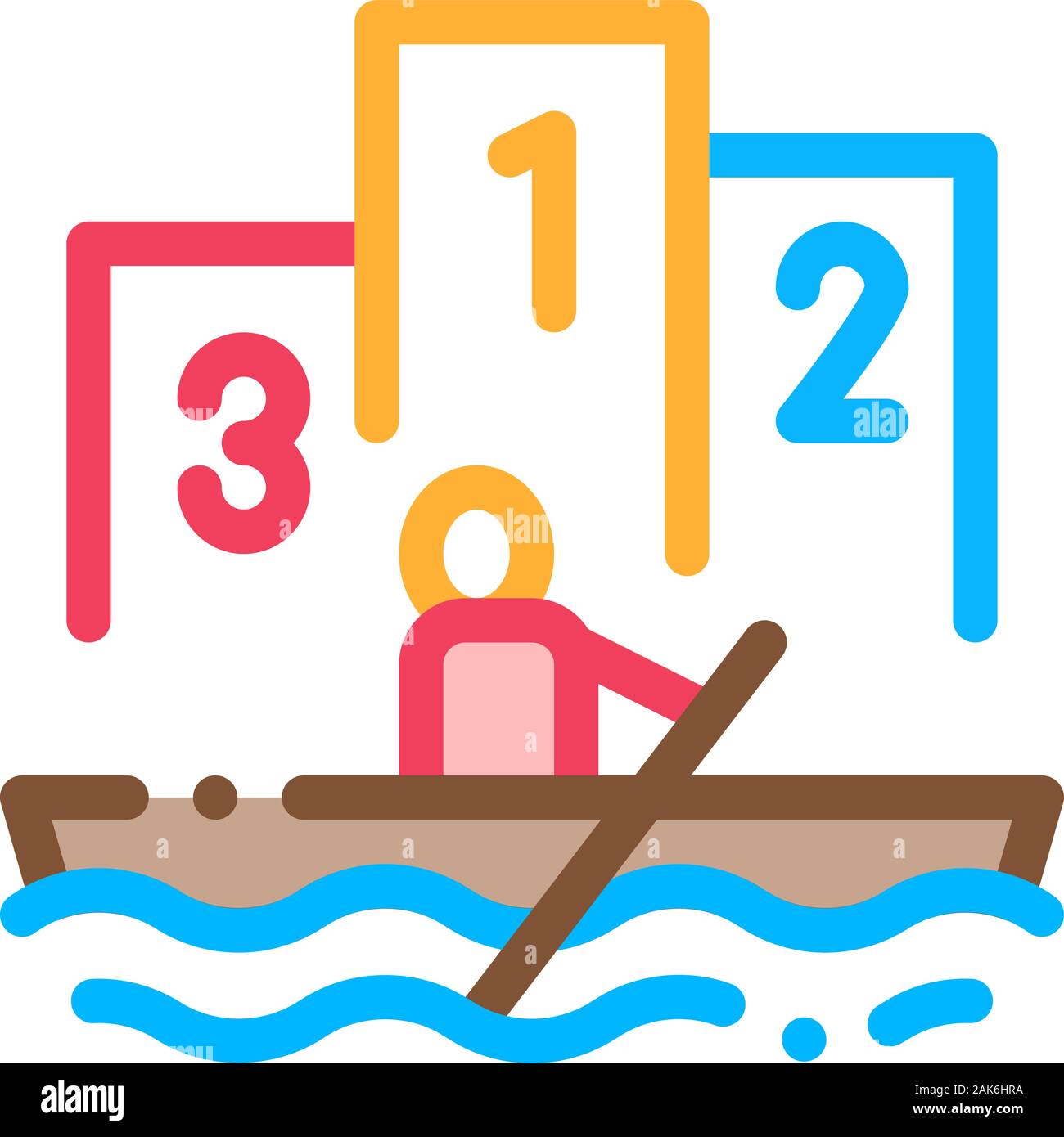 Compétition d'Aviron bateau Canoë Icon Vector Illustration Illustration de Vecteur