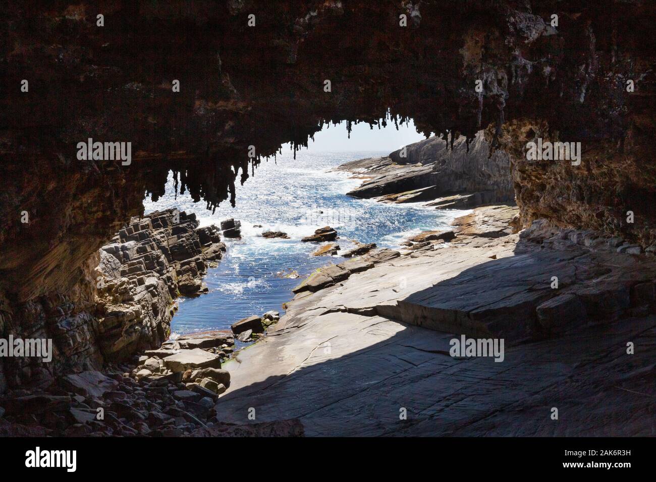 Kangaroo Island Australie - Admiral's Arch Kangaroo Island - une arche naturelle dans les rochers sur la côte de l'Australie du Sud Banque D'Images