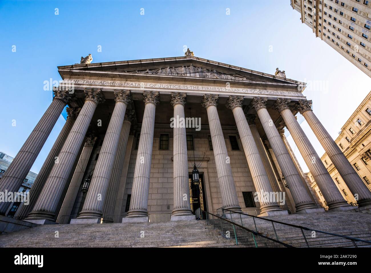 La Cour Suprême de New York Building ou le nouveau palais de justice du comté de York à Manhattan , New York. Banque D'Images