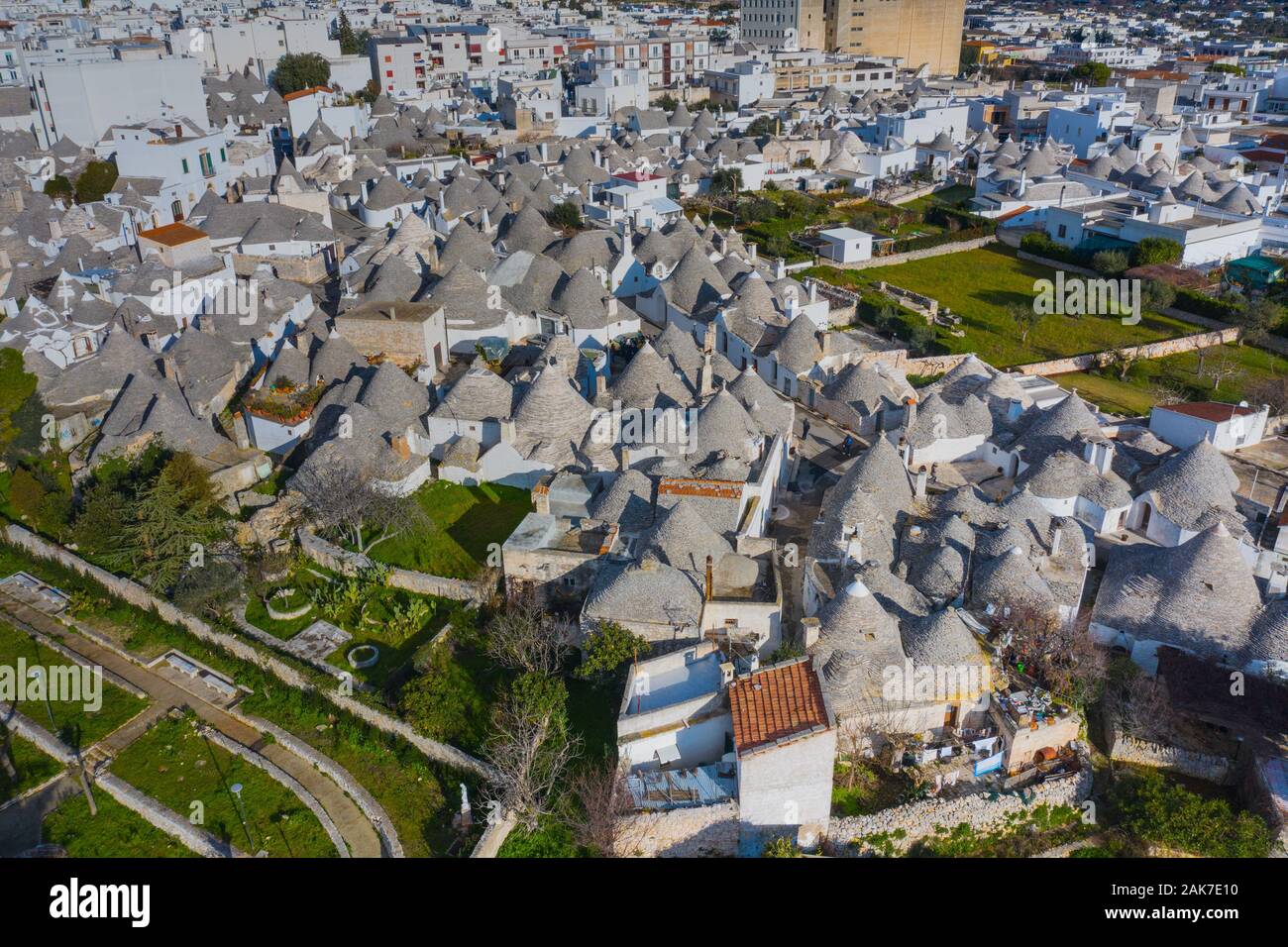 Site du patrimoine mondial, maisons Trulli Alberobello, Valle d'Itria, Pouilles, Italie Banque D'Images