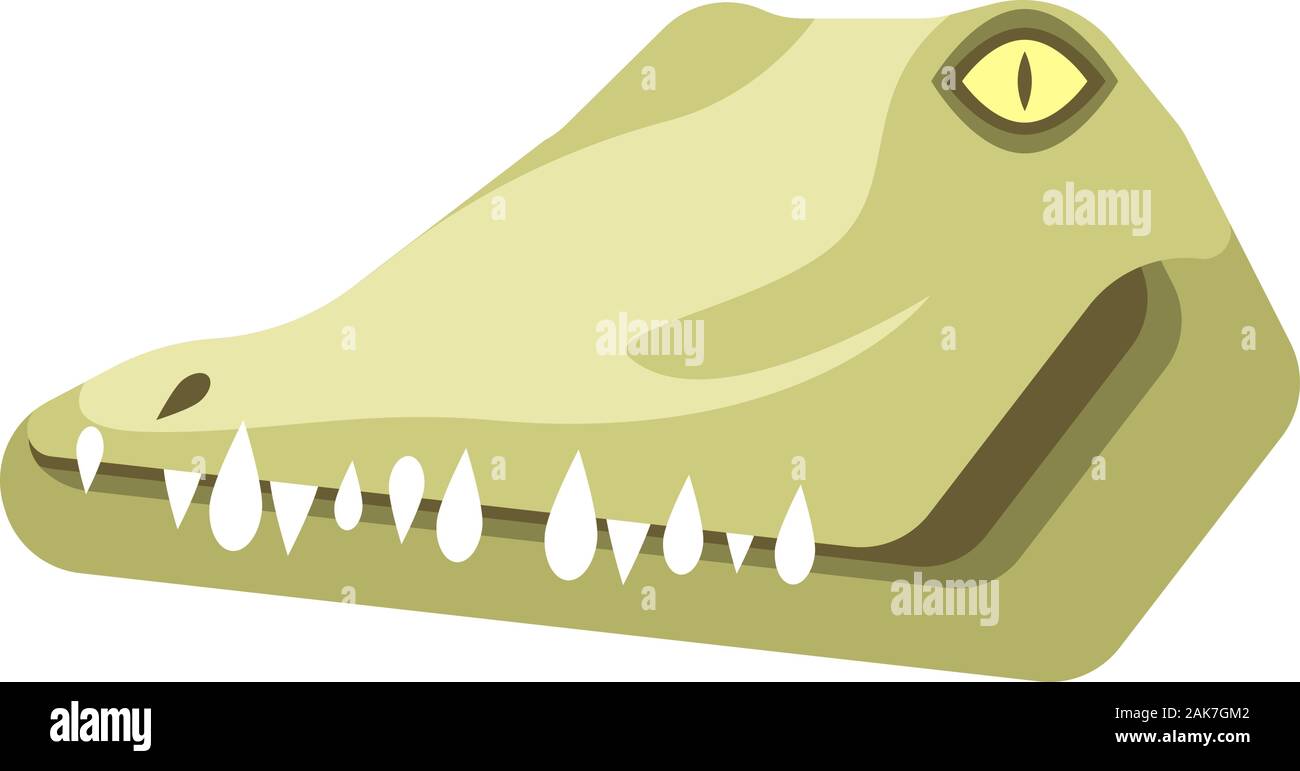 Portrait de crocodile en fait simple caricature unique style. Tête de crocodile ou alligator. Icône isolé pour votre conception. Vector illustration Illustration de Vecteur