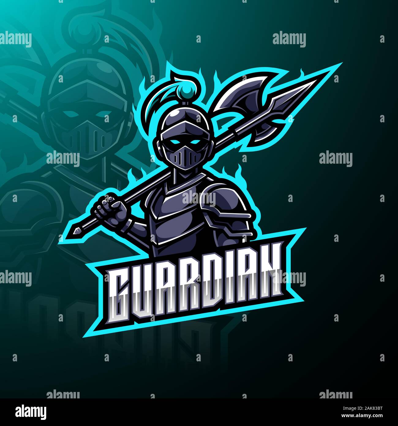Guardian esports mascot logo design Illustration de Vecteur