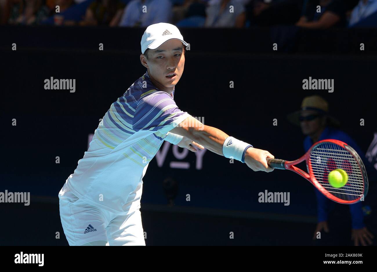 Cup ATP Perth Australie 2020 Roberto Bautista Agut (ESP) Go Soeda (JPN) Photo Anne Parker International Sports - Photos Ltd/Alamy Live News Banque D'Images