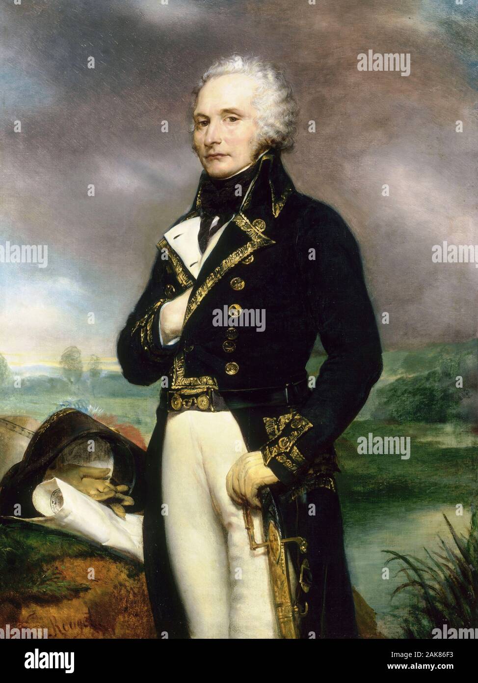 Alexandre-Francois-Marie, vicomte de Beauharnais, général en chef de l'armée du Rhin (1760-1794) - Georges Rouget, 1834 Banque D'Images