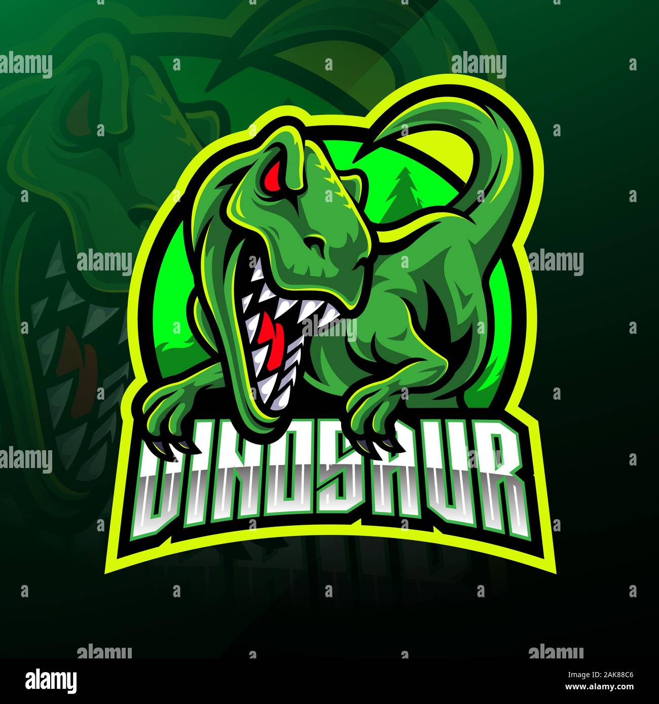 Sport logo mascotte dinosaure Illustration de Vecteur