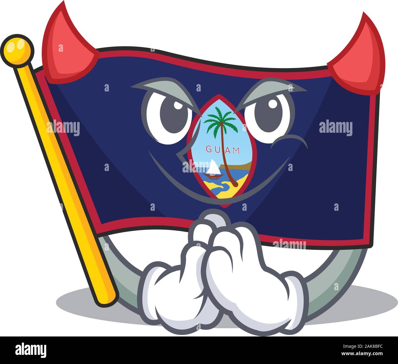 Guam drapeau Devil en Cartoon character design Illustration de Vecteur