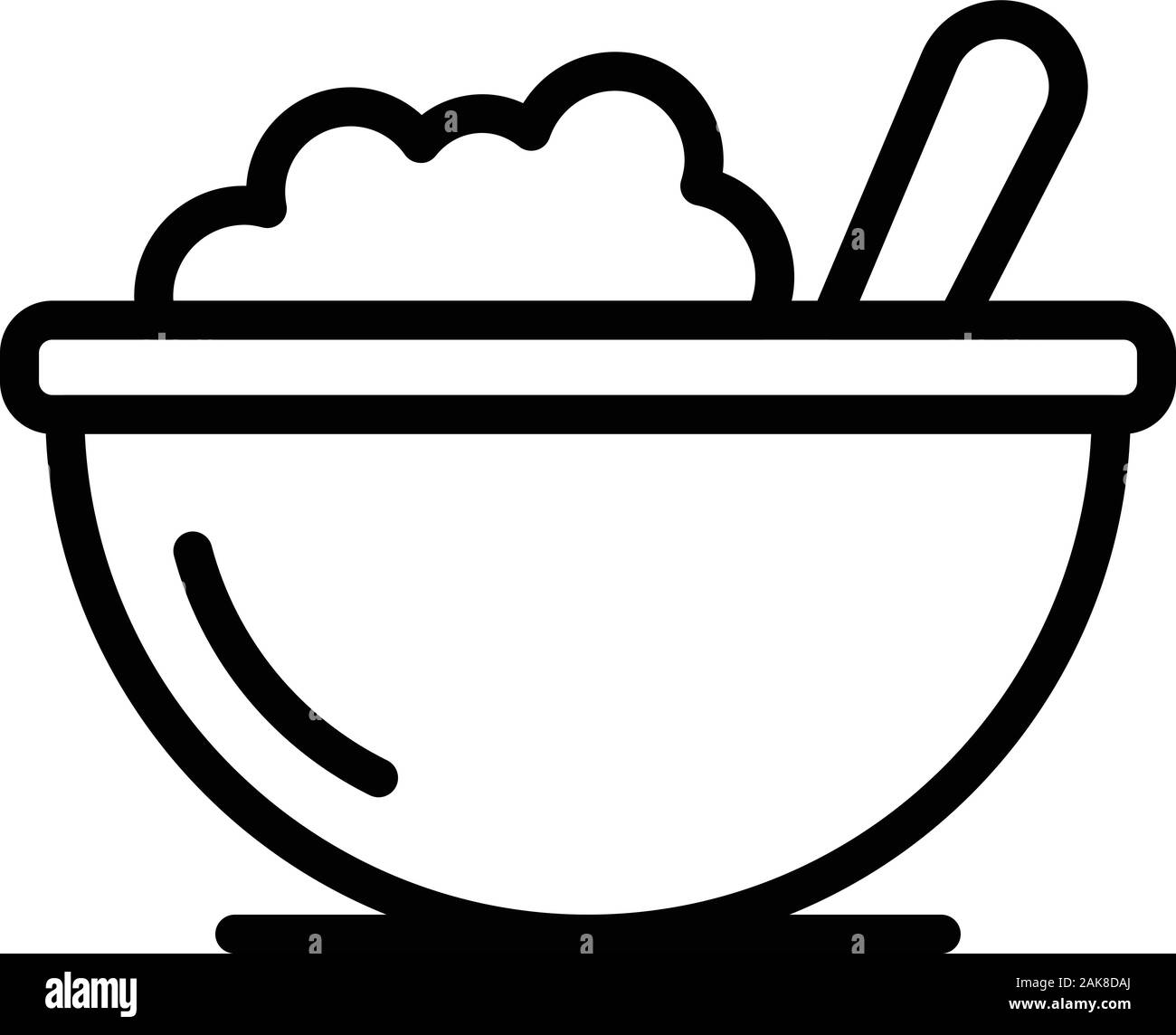 Bol alimentaire pour enfants, l'icône de style contour Illustration de Vecteur