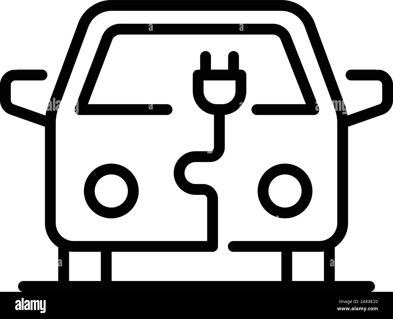 Voiture électrique de la ville, l'icône de style contour Illustration de Vecteur
