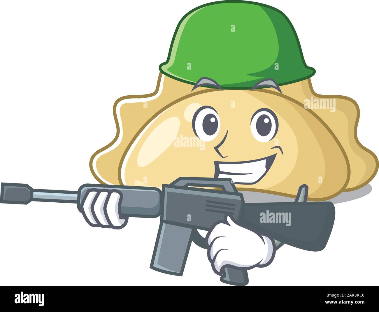 Un dessin de conception de pierogi armée avec machine gun Illustration de Vecteur