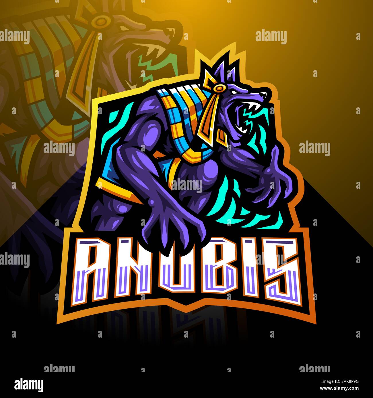 Anubis esport mascot logo design Illustration de Vecteur