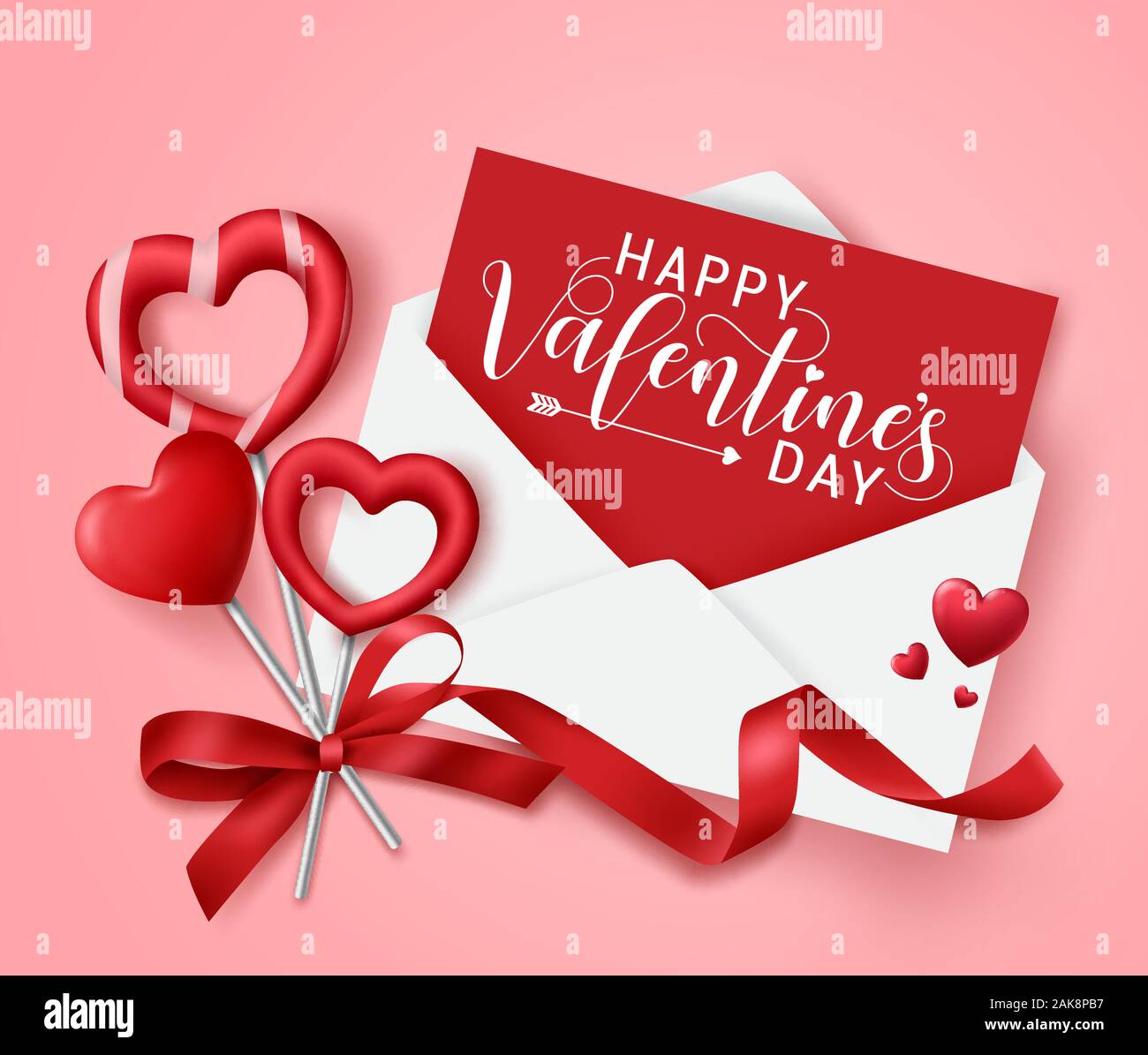Happy Valentines Day Greetings Lettre D'amour Valentine Background Vector Design. Happy Valentines Day  Greeting Card En Texte Avec Enveloppe Blanche Et Rouge Bonbons En Forme De  Coeur Avec Ruban Image Vectorielle Stock - Alamy