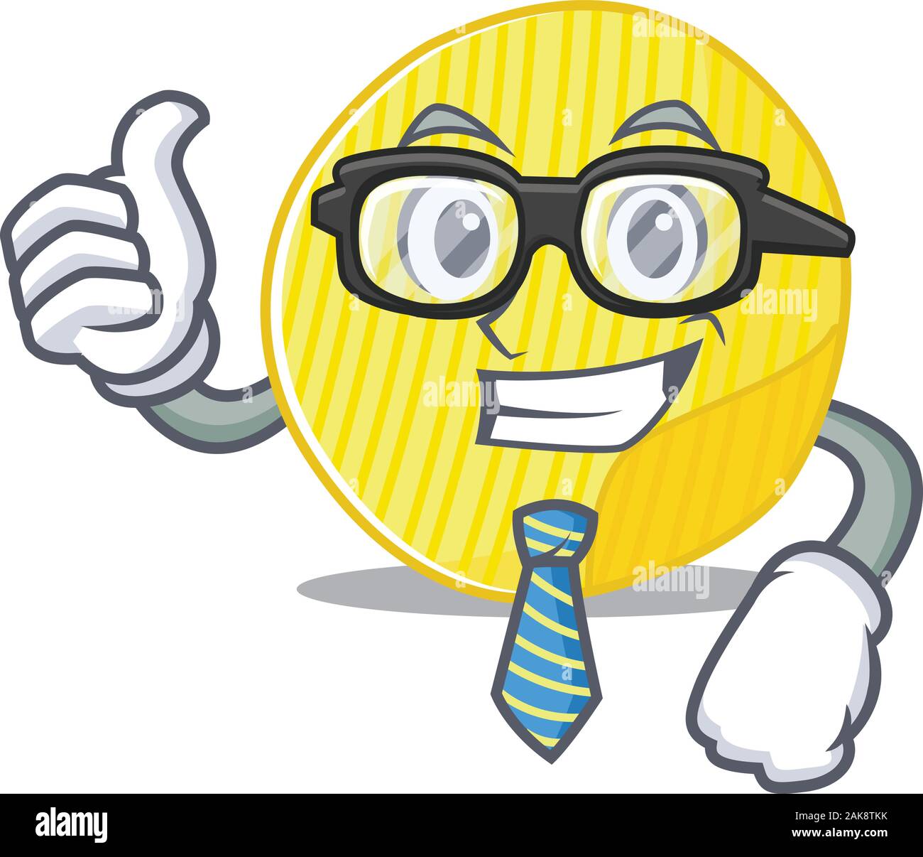 Personnage de Businessman croustilles de pommes de terre portant des lunettes Illustration de Vecteur