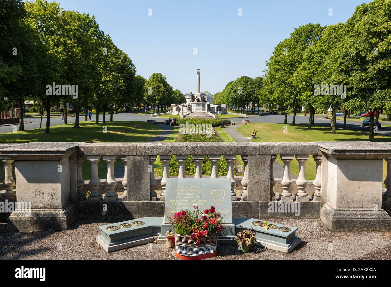 Hillsborough Memorial Garden et War Memorial, Port Sunlight, Wirral, Angleterre Banque D'Images