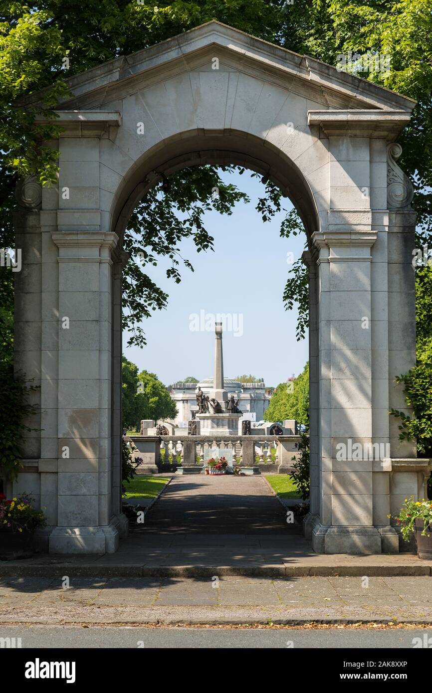 Hillsborough Memorial Garden et War Memorial, Port Sunlight, Wirral, Angleterre Banque D'Images