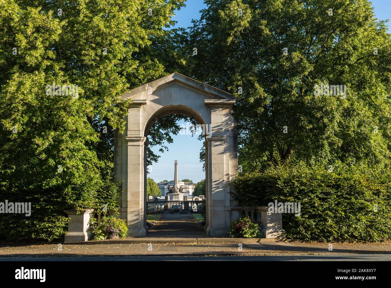 Hillsborough Memorial Garden et War Memorial, Port Sunlight, Wirral, Angleterre Banque D'Images