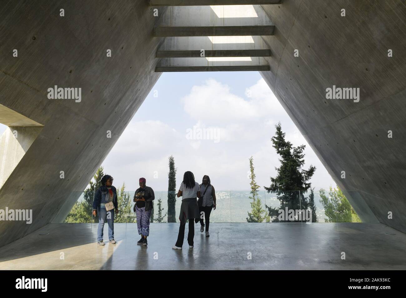 Ausgang, zur Geschichte des musée de l'Holocauste, Gedenkstätte Yad Vashem, Jérusalem, Israël Banque D'Images