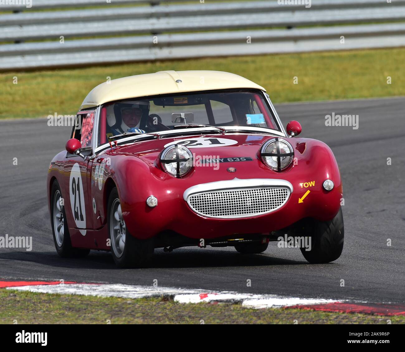 Peter Chappell, Austin Healey Sprite Mk1, 70's Road, route historique des Sports Sports Championnat, HSCC, Sports Car Club historique, Snetterton Banque D'Images