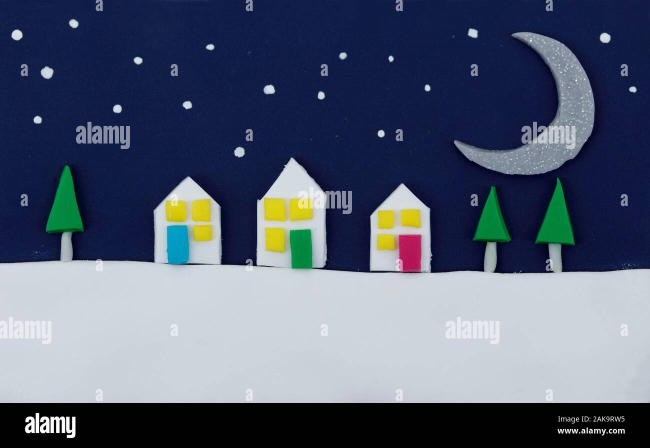 Modèle de scène d'hiver Banque D'Images