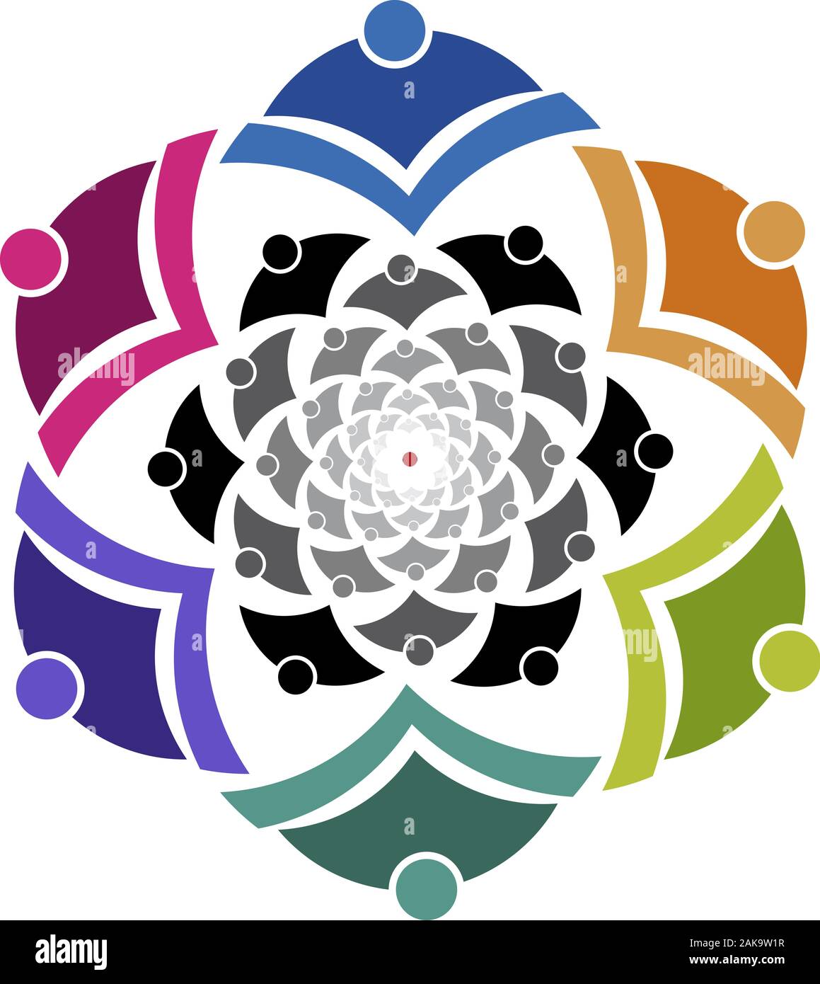 logo swirl peuples Banque D'Images