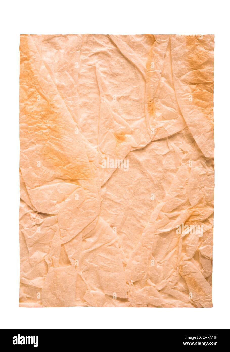 Arrière-plan d'un papier froissé isolated on white Banque D'Images