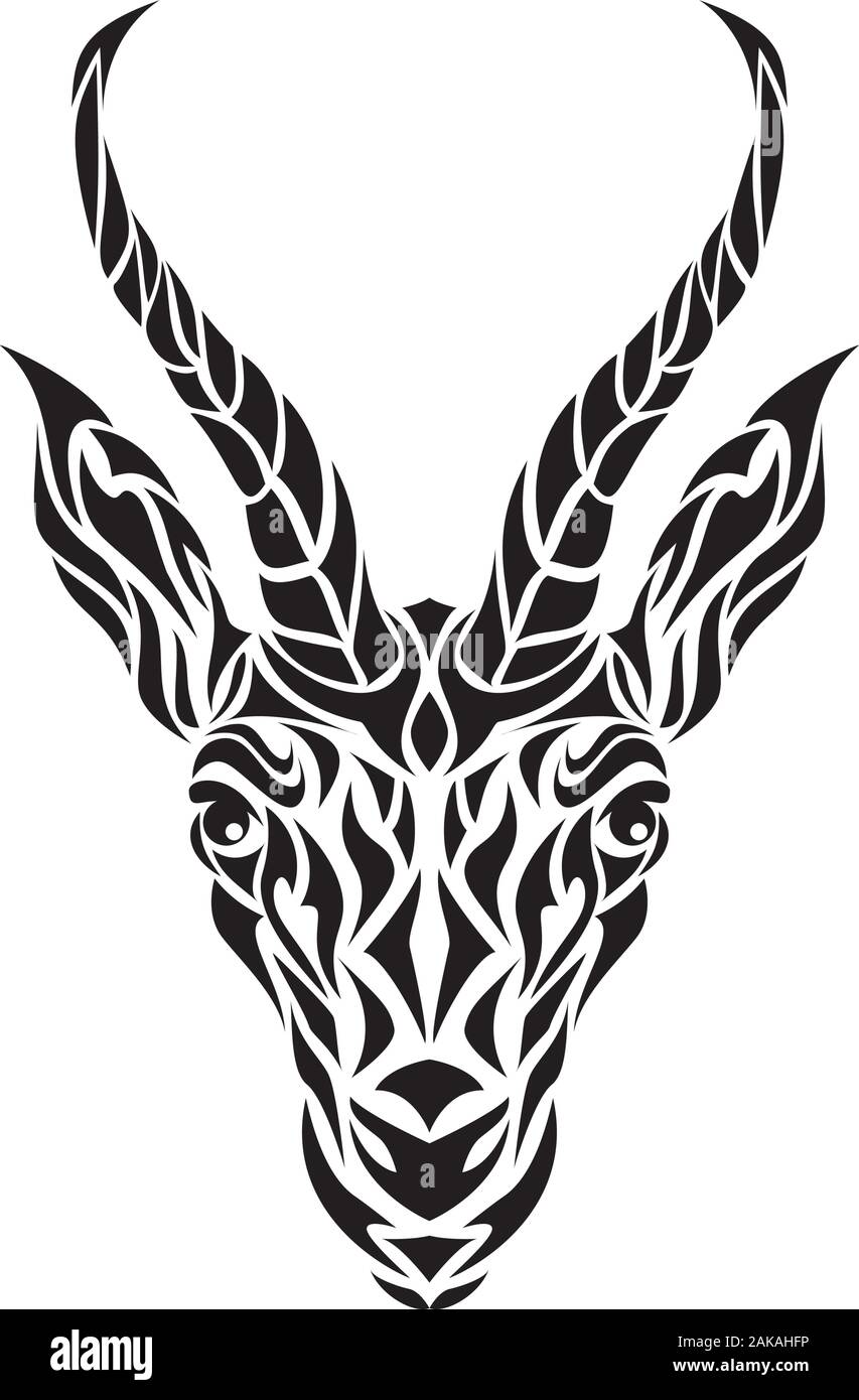 Tribal stylisé tête de bouc Illustration de Vecteur