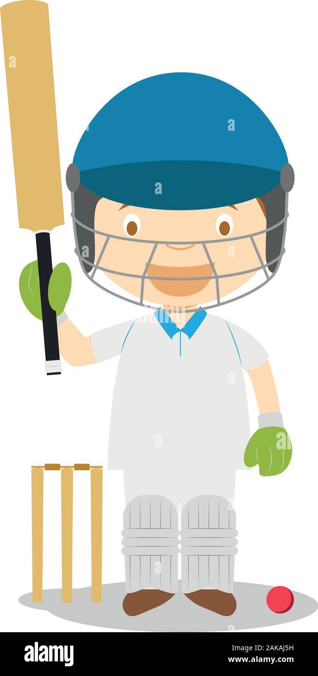 Illustrations vectorielles cartoon sport : Cricket Illustration de Vecteur